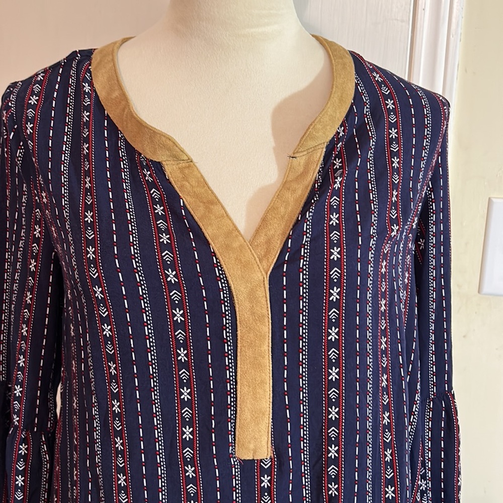 UMGEE Striped Multi Colored Aztec Boho Tunic Dress/top - Picture 2 of 11